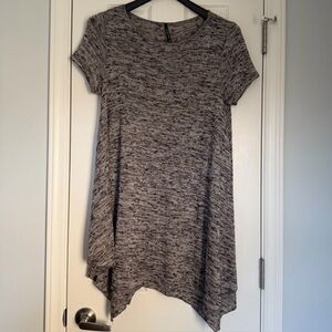 Gray Short Sleeve Sweater Tunic/Dress